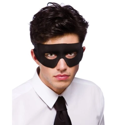 Image of Wicked Costumes Adult Black Superhero/Bandit Mask Fancy Dress Accessory