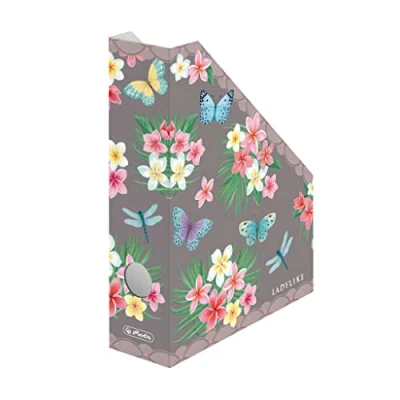 Image of Herlitz Magazine File A4 Corrugated Cardboard 7 cm Ladylike Butterflies Design