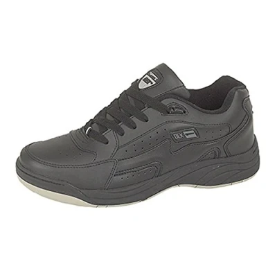 Image of Dek ORLEANS Fuller Wide Fittifng Lace Up Ultra Padded Trainers Black Coated Action Leather/PU, Mens UK 13 / EU 47