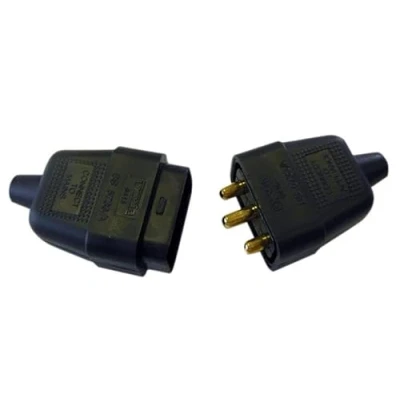 Image of Dencon 3 Pin Rubber Connector Plug 10A Black