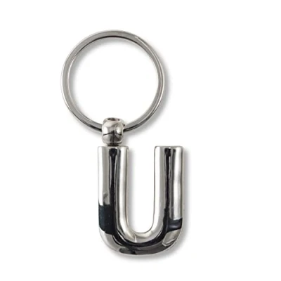 Image of IF Metal Personalised Alphabet Letters U Keyring, 7 cm, Silver