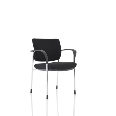Image of Brunswick Deluxe Black Fabric Back Chrome Frame With Arms
