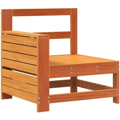 Image of vidaXL Garden Armrest Sofa with Side Table Wax Brown Solid Wood Pine