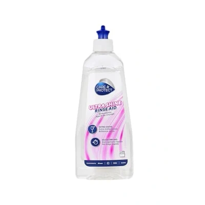 Image of CARE + PROTECT Ultra Shine Universal Rinse Aid for Dishwasher, Powerful on Stains and Halos, Helps Faster Drying, 500ml