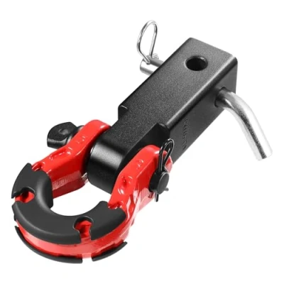 Image of VEVOR Shackle Hitch Receiver, Fits 2&quot; Receivers, 65900 lbs Breaking Strength, D Ring with Trailer Lock Pin, Heavy Duty Towing Accessories for Trucks, Jeeps, Off Road Vehicle Recovery