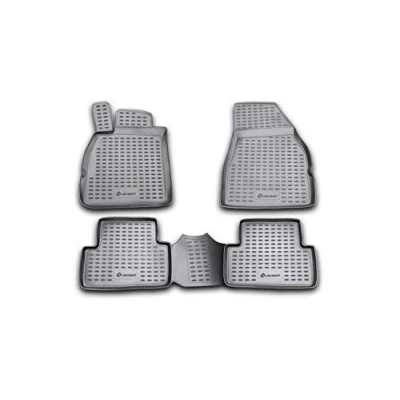 Image of Element EXP.NLC.41.07.210 Rubber Floor Mats for Renault Megane II 2002 2009 Set of 4 Black