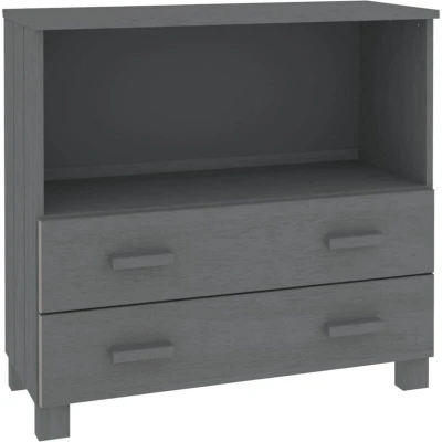 Image of vidaXL Sideboard HAMAR Dark Grey 85x35x80 cm Solid Wood Pine