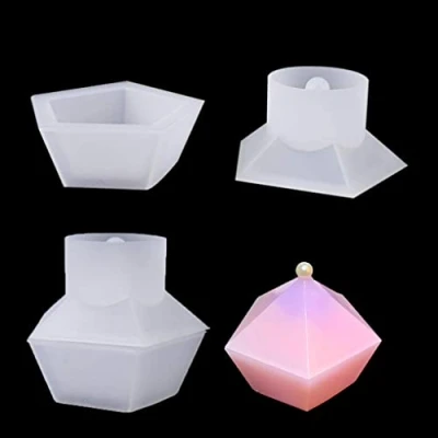 Image of FineInno Box Resin Moulds for Silicone Epoxy Casting Mould Jewelry Jar Pentagon Making Storage Pot