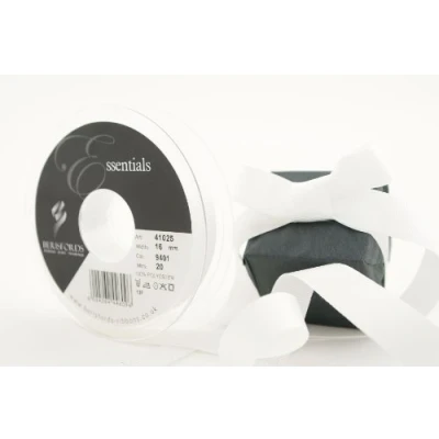 Image of Berisfords 41025 20 m x 16 mm Polyester Grosgrain Ribbon, White