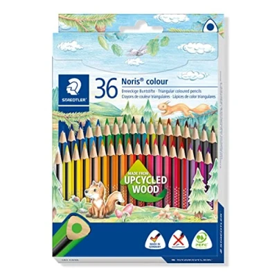 Image of STAEDTLER 187 CD36 Noris Colour Triangular Pencils Assorted Colours (Pack of 36)