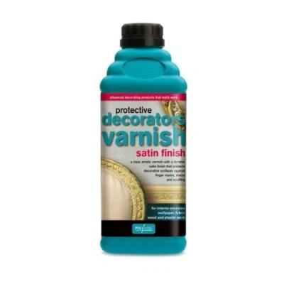 Image of 1ltr Polyvine Protective Decorators Varnish Satin Finish by