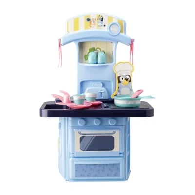 Image of Bluey Mini Kitchen Playset Pretend With Oven, Sink, Hob And Much More Childrens Toy Set Accessories Cooking Educational Roleplay 2+