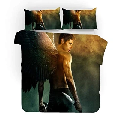 Image of NICHIYO Supernatural Season Bed Linen Set, Duvet Cover and Pillowcase, Microfibre, 3D Digital Print Three Piece Bedding (Duvet + Pillowcases) (3, King 240 x 220 cm)