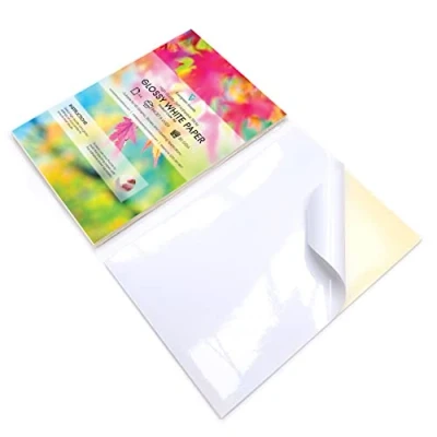Image of 10 Sheets of Quality A4 White Glossy Self Adhesive/Sticky Back Label Printing Paper Sheet