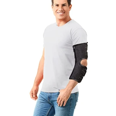 Image of Elbow Brace Support Splint for Cubital Tunnel Syndrome and Arthritis Pain Relief, Adjustable Angle Stabilizer Brace,Prevent Excessive Bending at night,Fits left right Arms Woman Man L
