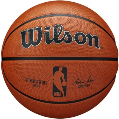Image of Wilson Basketball, NBA Authentic Series Model, Outdoor, Tackskin Rubber, Size: 7, Brown