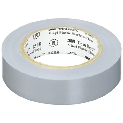 Image of 3 m TGRA1510 Temflex 1500 Vinyl Electrical Insulation Tape, 15 mm x 10 Self Adhesive Disk Wallet Grey