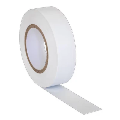 Image of Sealey PVC Insulating Tape 19mm x 20m White Pack of 10