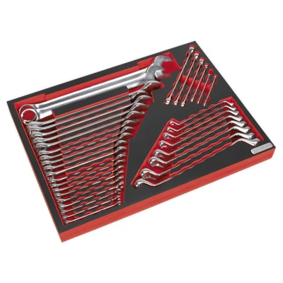 Image of Sealey Premier Tool Tray with Spanner Set 35pc