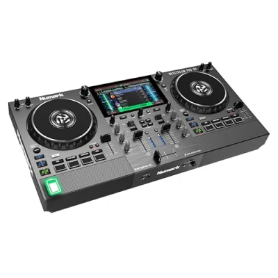 Image of Numark Mixstream Pro Go Standalone DJ Controller with Battery, Mixer, Speakers, Amazon Music Unlimited, WiFi, Touchscreen, Works Serato
