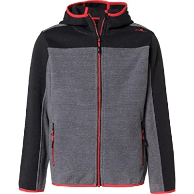 Image of CMP Children&#039;s Knitted Jacquard Fleece Jacket With Hood, boys, Jacket, 30H1864, grey, 116