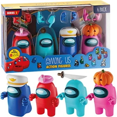 Image of Among Us Series 2 Action Figures 4 Pack and Accessories 11cm