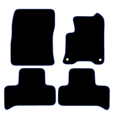 Image of Carsio Carpet Car Mats For Mercedes EQA 2021+ Onwards Tailored Fit Floor Mat Set Complete Accessory Black Custom Fitted All Weather, Anti Slip Backing &amp; Blue Trim