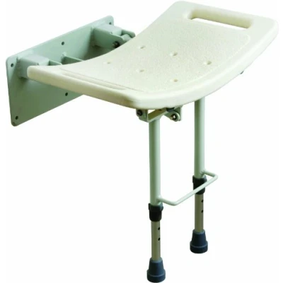 Image of Drive Devilbiss Wall Mounted Shower Seat with Adjustable Height Legs and Rust Free Aluminium Frame