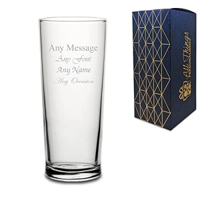 Image of Personalised Engraved Senator Pint Glass, Gift Boxed, Personalise with Any Message