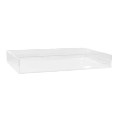 Image of Acrylic Cosmetic Organizer: Transparent Bathroom Organizer Tray for Storing Cosmetics, Brushes and Jewellery Make Up Stackable Desk Storage Organiser 24cm, Fantasia