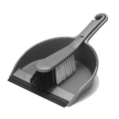 Image of Addis Dustpan and Stiff Brush Set, Plastic, Metallic by