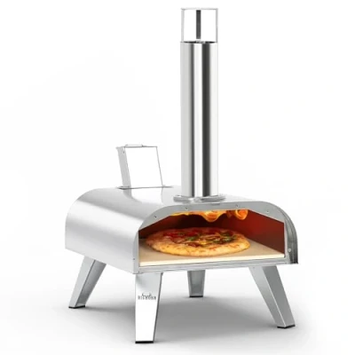 Image of BIG HORN OUTDOORS Pizza Ovens Wood Pellet Oven Fired Maker Portable Stainless Steel Grill