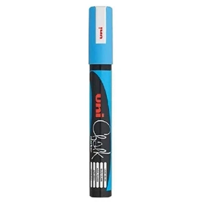 Image of Uni Light Blue Bullet Tip Nib (1.8 2.5mm) Liquid Chalk Marker Pen Colour Whiteboard Blackboard Chalkboard Menu Glass Windows Wet Wipe Non Permanent (Pack Of 1) PWE 5M