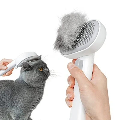 Image of aumuca Cat Brush with Release Button, Grooming for Long or Short Haired Cats, Hair Shedding Comb Pets Removing Loose Fur and Massage