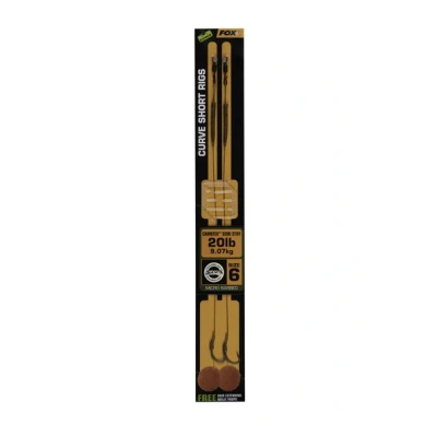 Image of Fox Edges Curve Short Camotex Semi Stiff Rig 20lb Size 6 (2 pcs) Karper onderlijnen