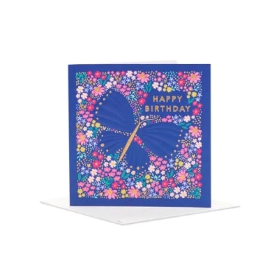 Image of UK Greetings Birthday Card for Her/Friend Floral Butterfly Design From The Camden Collection