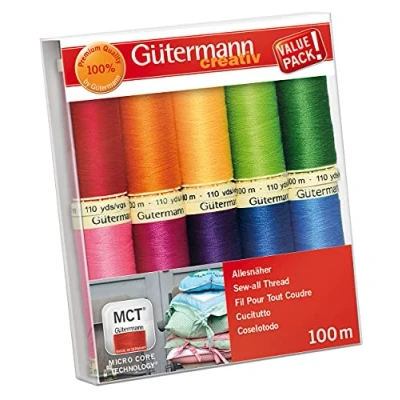 Image of Gutermann Thread Set, Multi Colour, 2 x 10 11.5 cm, Brights