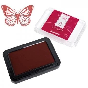 Image of IROMOYO Stamp PAD, for Journaling and Scrapbooking Traditional Japanese Ink Colour, Oil Based pad Dark RED, Speedy Drying Time