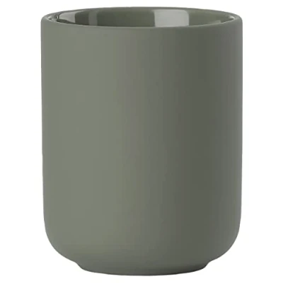 Image of Zone Denmark Ume Toothbrush Cup, 8.5 x 10.5 cm, Olive Green