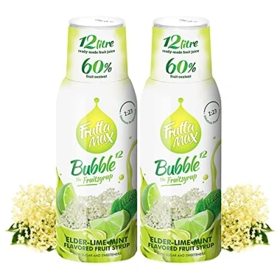 Image of FruttaMax Fruit Syrup Concentrate Less Sugar with 60% Content Suitable for soda Machine 500ml (Elderflower Lime Mint)