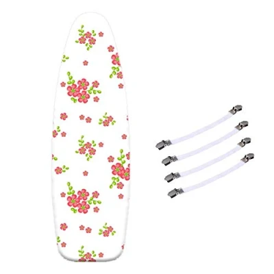 Image of wj1 Ironing Board Cover 100% Cotton, 160 x 60 cm, With 4 Clips, Thicken Felt Padding Covers, Extra Large, Adjustable, XXL