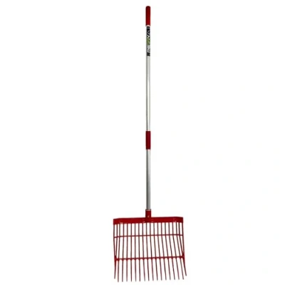 Image of AB Tools Quality Aluminium Red ABS Bedding &amp; Shaving Fork Equestrian Tack Room