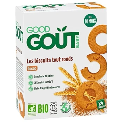 Image of Good Goût Organic Round Cocoa Biscuits from 10 Months 20