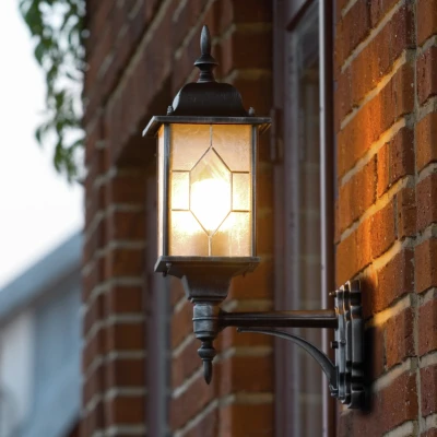 Image of Milano Outdoor Classic Lantern Up Light Black, Silver, IP43