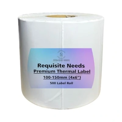Image of 1 Roll, 500 Premium Coated Direct Thermal Labels, Self Adhesive 100mm x 150mm (4&quot; 6&quot;), for Zebra, MUNBYN, Rollo, TSC, Toshiba, Citizen, Label Printer, LP2844, GK420D, ZD420,ZP450