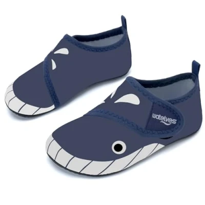 Image of Swim Water Shoes Boys Kids Toddlers Baby Beach Aqua Pool Swimming Socks River Sea Sand Footwear（BigWhales DarkBlue 30/31）