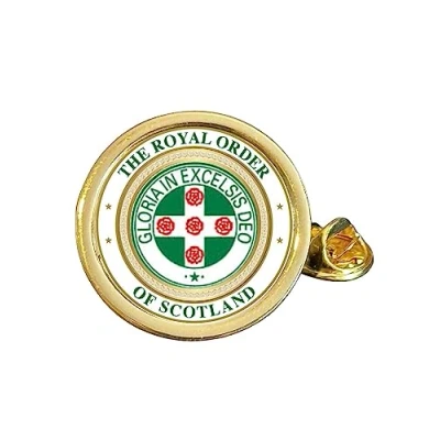 Image of Masonic Royal Order of Scotland Gold Plated Domed Lapel Pin Badge