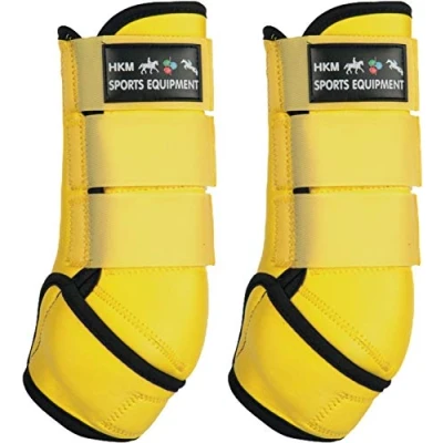 Image of HKM 2749 Softopren Gaiters Colour, Jumping Boots Anatomical, unisex, Horse equipment, 2749, Yellow/black, M
