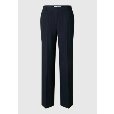 Image of SELECTED FEMME Women&#039;s Slfrita Mw Wide Pant Pin Stripe Noos, Dark Sapphire, 12