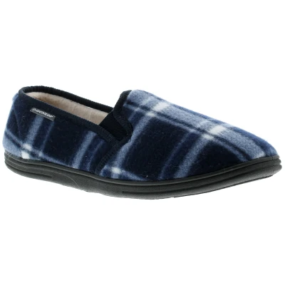 Image of Dunlop Raymond Mens Moccasin &amp; Full Slippers Blue 11 UK
